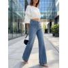 imageCicy Bell Womens Wide Leg Jeans High Waisted Stretchy Straight Leg Baggy Trendy Denim Pants with Patch PocketsBlue