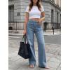 imageCicy Bell Womens Wide Leg Jeans High Waisted Stretchy Straight Leg Baggy Trendy Denim Pants with Patch PocketsBlue