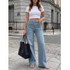 imageCicy Bell Womens Wide Leg Jeans High Waisted Stretchy Straight Leg Baggy Trendy Denim Pants with Patch PocketsLight Blue