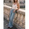 imageCicy Bell Womens Wide Leg Jeans High Waisted Stretchy Straight Leg Baggy Trendy Denim Pants with Patch PocketsLight Blue