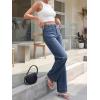 imageCicy Bell Womens Wide Leg Jeans High Waisted Stretchy Straight Leg Baggy Trendy Denim Pants with Patch PocketsNavy