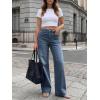 imageCicy Bell Womens Wide Leg Jeans High Waisted Stretchy Straight Leg Baggy Trendy Denim Pants with Patch PocketsNavy