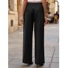 imageCicy Bell Womens Wide Leg Pants Summer Baggy Casual Elastic High Waisted Cotton Trousers with PocketsBlack
