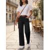 imageCicy Bell Womens Wide Leg Pants Summer Baggy Casual Elastic High Waisted Cotton Trousers with PocketsBlack