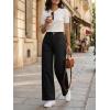 imageCicy Bell Womens Wide Leg Pants Summer Baggy Casual Elastic High Waisted Cotton Trousers with PocketsBlack