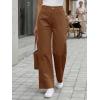 imageCicy Bell Womens Wide Leg Pants Summer Baggy Casual Elastic High Waisted Cotton Trousers with PocketsBrown