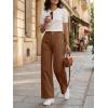 imageCicy Bell Womens Wide Leg Pants Summer Baggy Casual Elastic High Waisted Cotton Trousers with PocketsBrown
