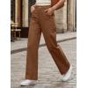 imageCicy Bell Womens Wide Leg Pants Summer Baggy Casual Elastic High Waisted Cotton Trousers with PocketsBrown