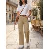 imageCicy Bell Womens Wide Leg Pants Summer Baggy Casual Elastic High Waisted Cotton Trousers with PocketsKhaki