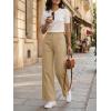 imageCicy Bell Womens Wide Leg Pants Summer Baggy Casual Elastic High Waisted Cotton Trousers with PocketsKhaki