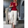 imageCicy Bell Womens Wide Leg Pants Summer Baggy Casual Elastic High Waisted Cotton Trousers with PocketsWhite