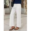 imageCicy Bell Womens Wide Leg Pants Summer Baggy Casual Elastic High Waisted Cotton Trousers with PocketsWhite