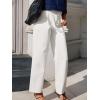imageCicy Bell Womens Wide Leg Pants Summer Baggy Casual Elastic High Waisted Cotton Trousers with PocketsWhite