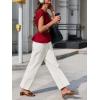 imageCicy Bell Womens Wide Leg Pants Summer Baggy Casual Elastic High Waisted Cotton Trousers with PocketsWhite