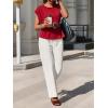 imageCicy Bell Womens Wide Leg Pants Summer Baggy Casual Elastic High Waisted Cotton Trousers with PocketsWhite