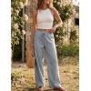 imageCicy Bell Womens Wide Leg Striped Pants High Waisted Baggy Casual Barrel Drawstring Lounge Trousers with PocketsDark Grey