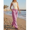 imageCicy Bell Womens Wide Leg Striped Pants High Waisted Baggy Casual Barrel Drawstring Lounge Trousers with PocketsPink