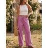 imageCicy Bell Womens Wide Leg Striped Pants High Waisted Baggy Casual Barrel Drawstring Lounge Trousers with PocketsPink