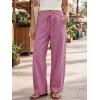 imageCicy Bell Womens Wide Leg Striped Pants High Waisted Baggy Casual Barrel Drawstring Lounge Trousers with PocketsPink