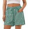 imageAoysky Womens Striped Lounge Shorts High Waisted Drawstring Casual Summer Shorts Color Block Beach Bottoms with PocketsGreen