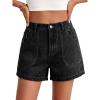 imageCicy Bell Womens Baggy High Waisted Jean Shorts Summer Wide Leg Jorts Casual Vintage Denim ShortsBlack
