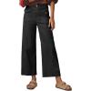 imageCicy Bell Womens Cropped Wide Leg Pants Baggy High Waisted Straight Summer Casual Pants with Vertical SeamBlack