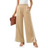 imageCicy Bell Womens Palazzo Striped Pants Wide Leg High Waisted Baggy Business Casual Side Split Elastic Y2K Lounge TrousersKhaki
