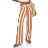 imageCicy Bell Womens Striped Wide Leg Jeans High Waisted Baggy Summer Casual Trendy Cotton Denim Pants with PocketsOrange
