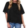 imageCicy Bell Womens Summer Cropped TShirts Boxy Casual Short Sleeve Crew Neck Tops Acid Wash Cotton Loose Fit Tee ShirtsBlack