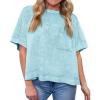 imageCicy Bell Womens Summer Cropped TShirts Boxy Casual Short Sleeve Crew Neck Tops Acid Wash Cotton Loose Fit Tee ShirtsLight Blue