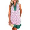 imageCicy Bell Womens Summer Floral Print Mini Dress V Neck Sleeveless Color Block Boho Dresses Casual Beach Vacation OutfitsLight Pink