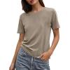 imageCicy Bell Womens Summer Short Sleeve TShirts Trendy Casual Crew Neck Tops Loose Fit Basic TeesKhaki