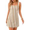 imageCicy Bell Womens Summer Striped Denim Mini Dresses Square Neck Sleeveless Short Sundress Vacation Beach Tank Jean DressKhaki