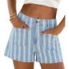 imageCicy Bell Womens Summer Striped Jean Shorts Casual High Waisted Wide Leg Denim Shorts Beach Vacation JortsStyle Blight Blue