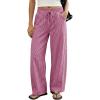 imageCicy Bell Womens Wide Leg Striped Pants High Waisted Baggy Casual Barrel Drawstring Lounge Trousers with PocketsPink