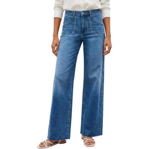 imageCicy Bell Jeans for Women Wide Leg Baggy Stretchy High Waisted Straight Trendy Denim PantsBlue