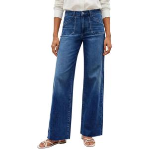imageCicy Bell Jeans for Women Wide Leg Baggy Stretchy High Waisted Straight Trendy Denim PantsNavy