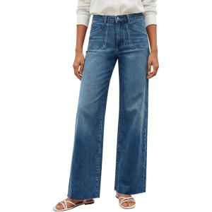 imageCicy Bell Jeans for Women Wide Leg Baggy Stretchy High Waisted Straight Trendy Denim PantsWash Blue