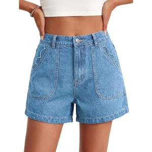 imageCicy Bell Womens Baggy High Waisted Jean Shorts Summer Wide Leg Jorts Casual Vintage Denim ShortsLight Blue