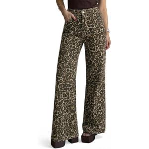 imageCicy Bell Womens Wide Leg Jeans High Waisted Leopard Baggy Stretchy Denim Pants with PocketsLeopard Print Brown