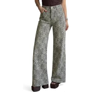 imageCicy Bell Womens Wide Leg Jeans High Waisted Leopard Baggy Stretchy Denim Pants with PocketsWhite Leopard Print