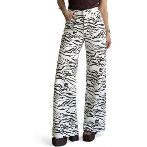 imageCicy Bell Womens Wide Leg Jeans High Waisted Leopard Baggy Stretchy Denim Pants with PocketsZebra