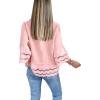 imageCicy Bell Womens 34 Bell Sleeve Button Down Shirts Casual Ruffle Hem Tops Eyelet BlouseLight Pink