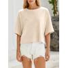 imageCicy Bell Womens Half Sleeve Sweaters Oversized Boat Neck Knitted Pullover Sweater Trendy Casual Loose Fit Fall TopsBeige Flower