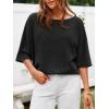 imageCicy Bell Womens Half Sleeve Sweaters Oversized Boat Neck Knitted Pullover Sweater Trendy Casual Loose Fit Fall TopsBlack Flower