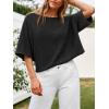 imageCicy Bell Womens Half Sleeve Sweaters Oversized Boat Neck Knitted Pullover Sweater Trendy Casual Loose Fit Fall TopsBlack Flower