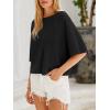 imageCicy Bell Womens Half Sleeve Sweaters Oversized Boat Neck Knitted Pullover Sweater Trendy Casual Loose Fit Fall TopsBlack Flower