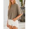 imageCicy Bell Womens Half Sleeve Sweaters Oversized Boat Neck Knitted Pullover Sweater Trendy Casual Loose Fit Fall TopsDark Khaki Flower