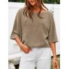 imageCicy Bell Womens Half Sleeve Sweaters Oversized Boat Neck Knitted Pullover Sweater Trendy Casual Loose Fit Fall TopsDark Khaki Flower