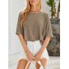 imageCicy Bell Womens Half Sleeve Sweaters Oversized Boat Neck Knitted Pullover Sweater Trendy Casual Loose Fit Fall TopsDark Khaki Flower